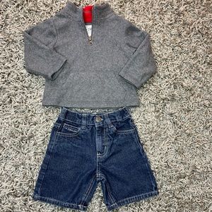 Boy long sleeves sweat shirt with short jean #23